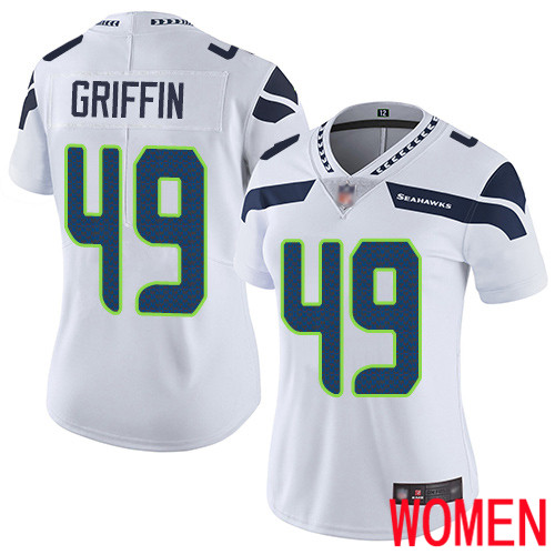 Seattle Seahawks Limited White Women Shaquem Griffin Road Jersey NFL Football #49 Vapor Untouchable->women nfl jersey->Women Jersey